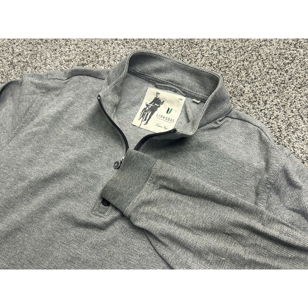 John Ashworth Co. Link Soul Men's Gray Half Zip Golf Pullover Shirt MEDIUM